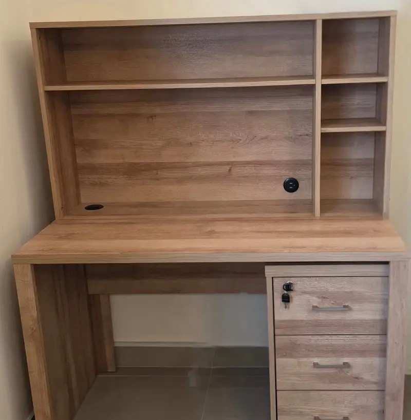Solid Wood Desk With Black Study Chair