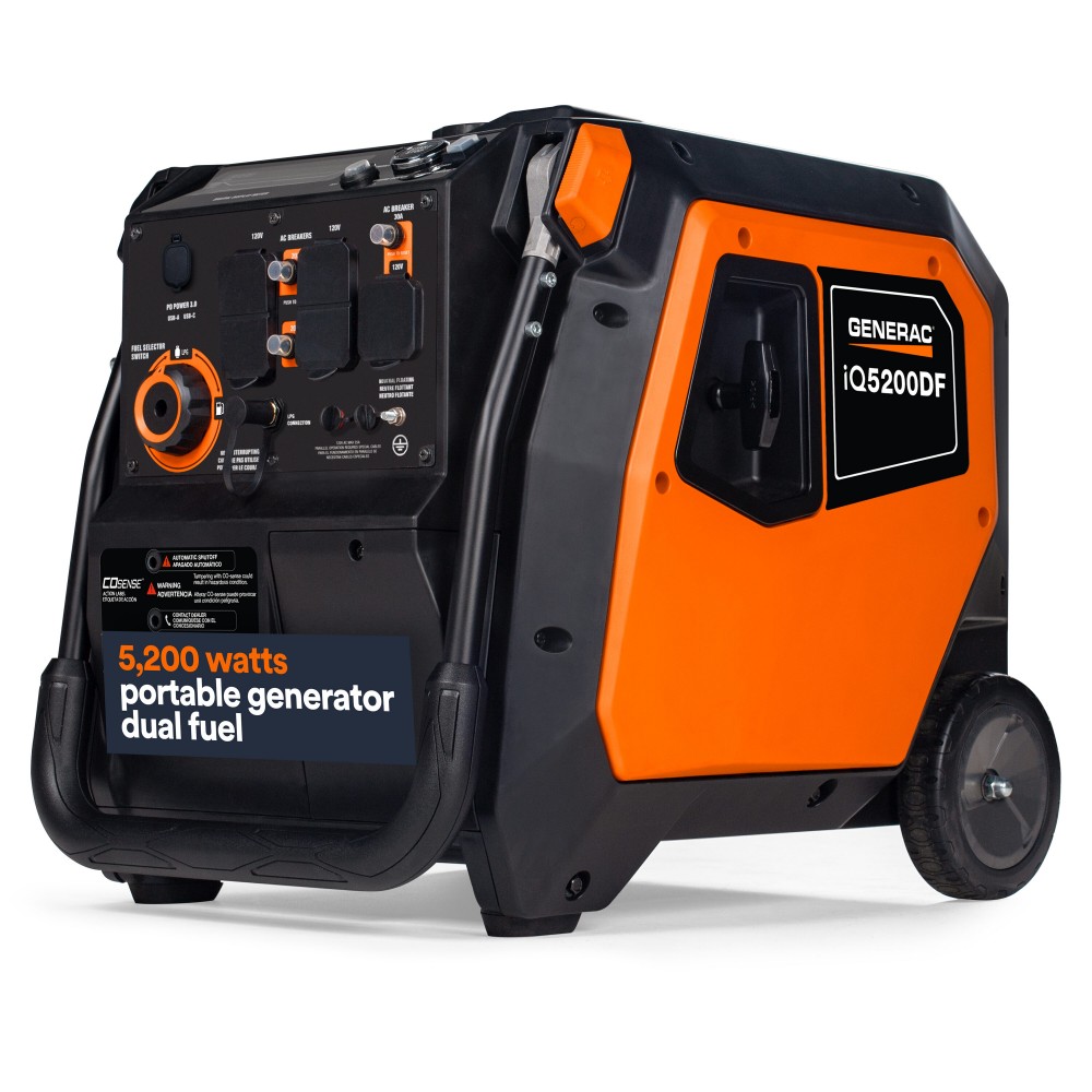 Generac 5200-watt Starting / 3900-watt Running Dual Fuel Portable Inverter Generator
