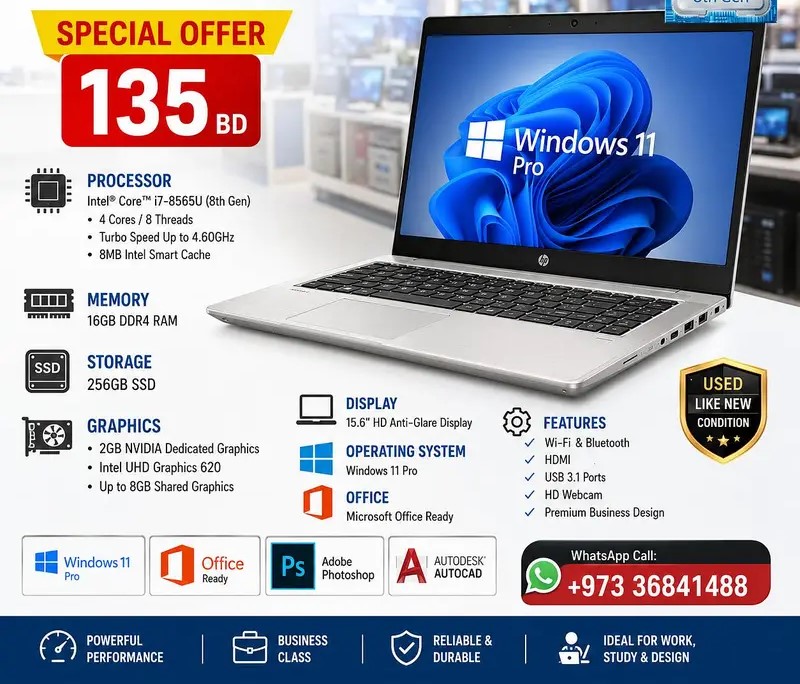 Hp Core I7 8th Gen 15.6" Hd Laptop 16gb Ram 2gb Nvidia Total 10gb