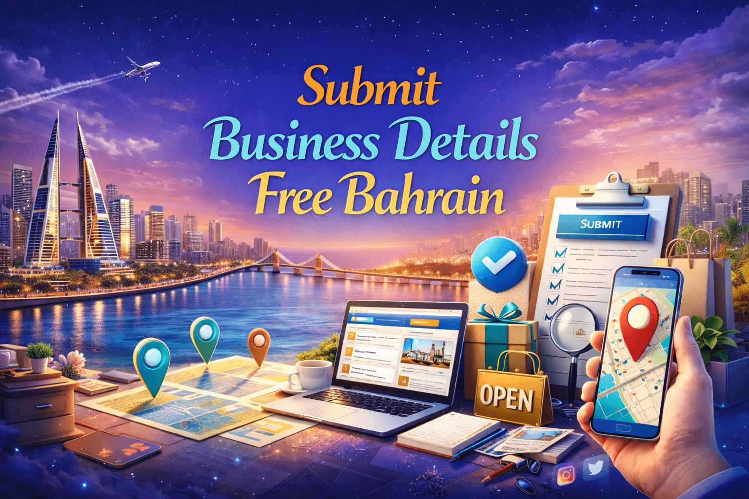 submit business details free Bahrain